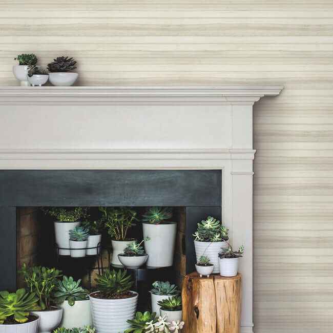 Pandora Leaf Birch Beige Wallpaper - York Wallcoverings - GO8265 - York Wallcoverings Wallpaper