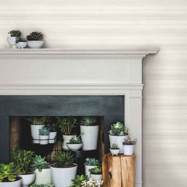 Pandora Leaf White & Off White Wallpaper - York Wallcoverings - GO8262