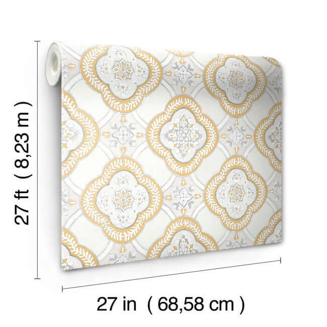 garden-trellis-ochre-wallpaper-york-wallcoverings-go8215 - York Wallpaper Wallpaper