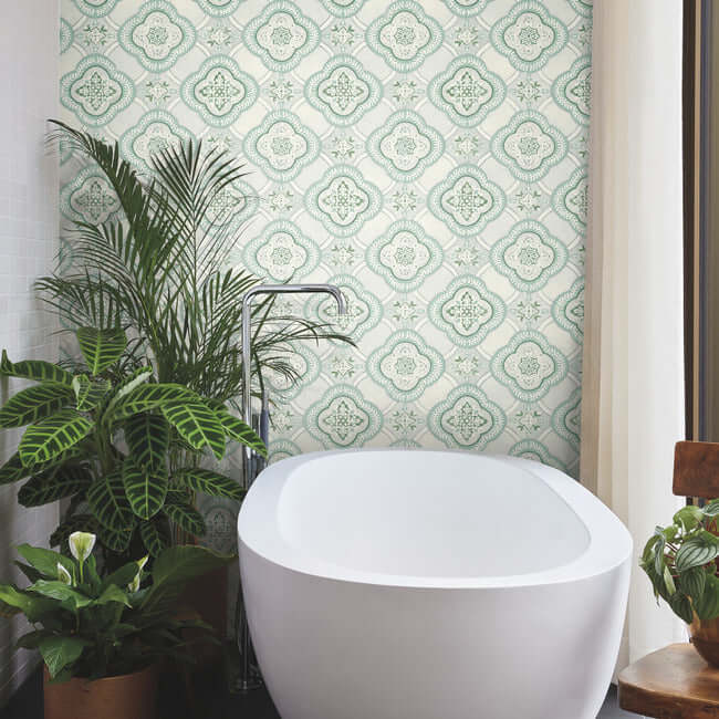 garden-trellis-rain-wallpaper-york-wallcoverings-go8211 - York Wallcoverings Wallpaper