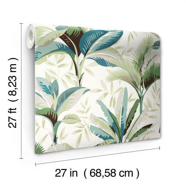 summerhouse-wallpaper-peacock-york-wallcoverings-go8202 - York Wallcoverings Wallpaper
