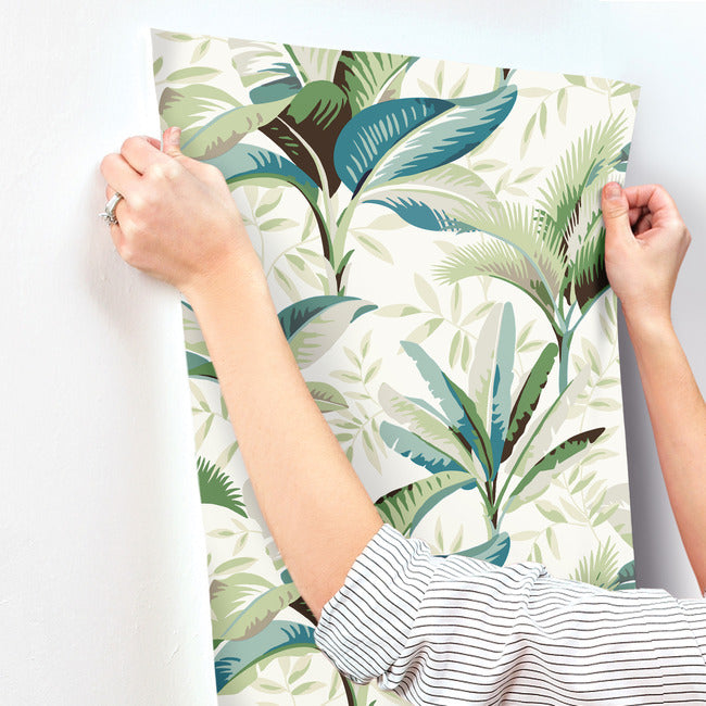 summerhouse-wallpaper-peacock-york-wallcoverings-go8202 - York Wallcoverings Wallpaper