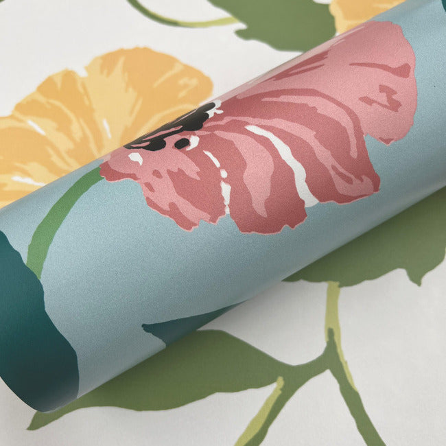 jungle-garden-premium-peel-stick-wallpaper-lemon-grove-yellow-york-wallcoverings-psw1401rl - York Wallcoverings Wallpaper