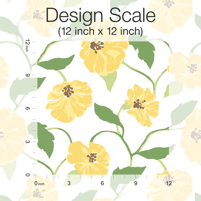 jungle-garden-premium-peel-stick-wallpaper-lemon-grove-yellow-york-wallcoverings-psw1401rl - York Wallcoverings Wallpaper