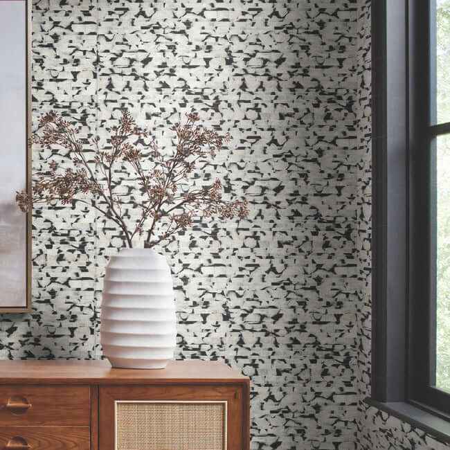 Capiz Offering Black & White Wallpaper - York Wallcoverings - CC1201 - York Wallcoverings Wallpaper