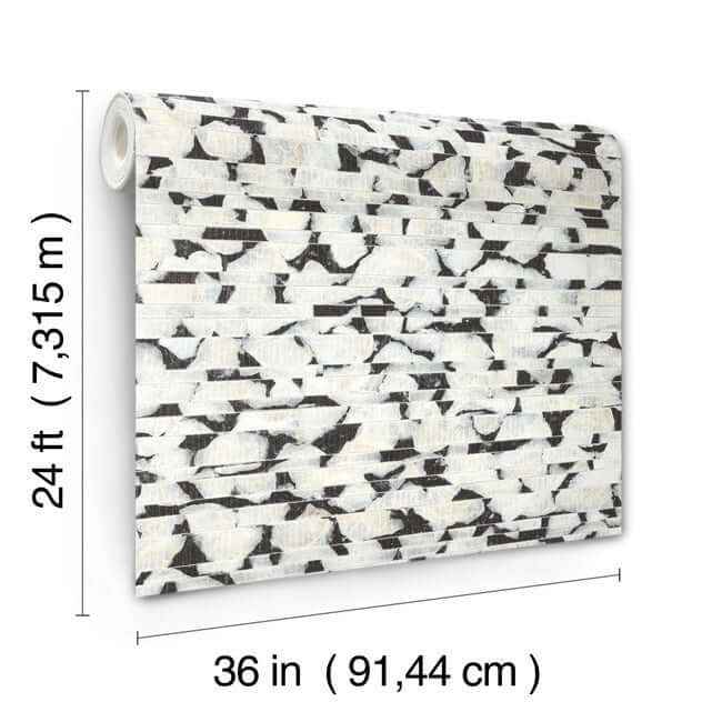 Capiz Offering Black & White Wallpaper - York Wallcoverings - CC1201 - York Wallcoverings Wallpaper
