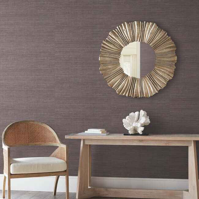 Tasar Silk Purple Wallpaper - York Wallcoverings - ND3075N - York Wallcoverings Wallpaper