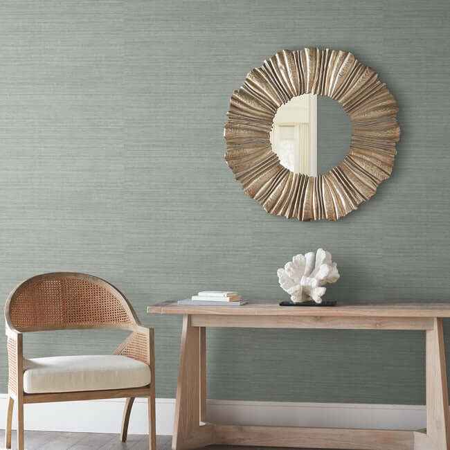 Tasar Silk Grey Wallpaper - York Wallcoverings - ND3073N - York Wallcoverings Wallpaper