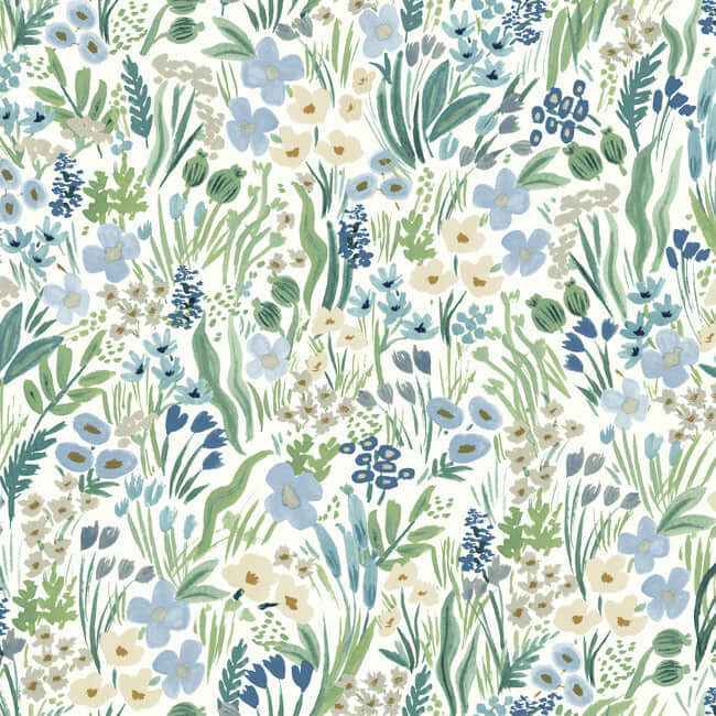 Lea Indigo Peel & Stick Wallpaper - York Wallcoverings - PSW1468RL