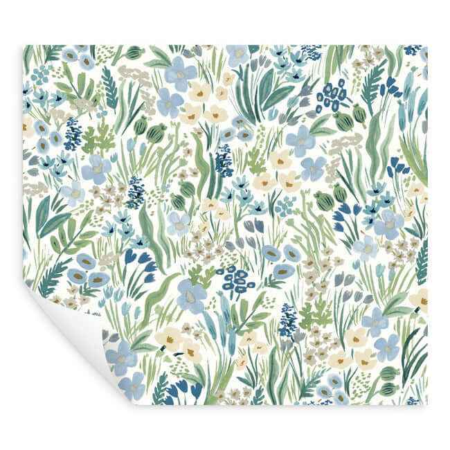 Lea Indigo Peel & Stick Wallpaper - York Wallcoverings - PSW1468RL - York Wallcoverings Wallpaper