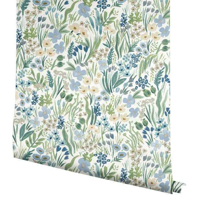Lea Indigo Peel & Stick Wallpaper - York Wallcoverings - PSW1468RL - York Wallcoverings Wallpaper