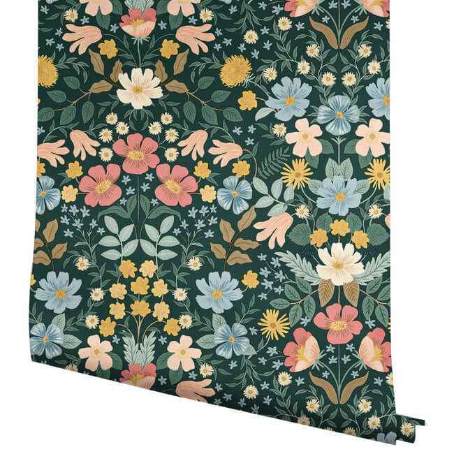 Bramble Garden Emerald Peel & Stick Wallpaper - York Wallcoverings - PSW1477RL - York Wallcoverings Wallpaper