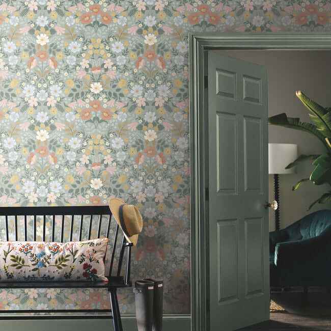 Bramble Garden Sage Peel & Stick Wallpaper - York Wallcoverings - PSW1476RL - York Wallcoverings Wallpaper