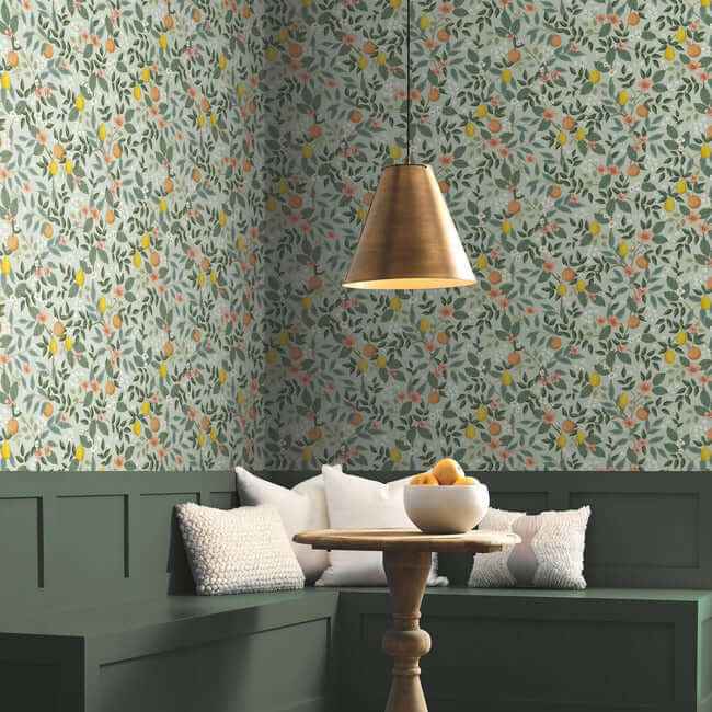 Citrus Grove Mint Peel & Stick Wallpaper - York Wallcoverings - PSW1480RL - York Wallcoverings Wallpaper
