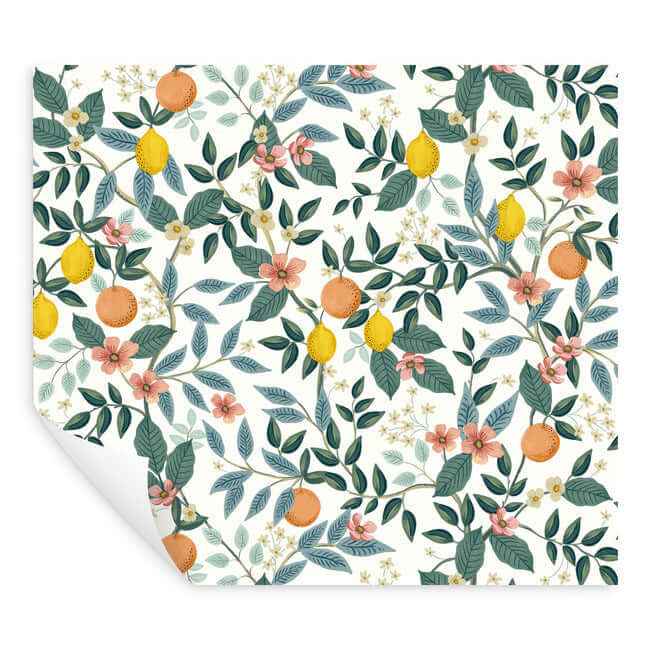 Citrus Grove White Peel & Stick Wallpaper - York Wallcoverings - PSW1479RL - York Wallcoverings Wallpaper