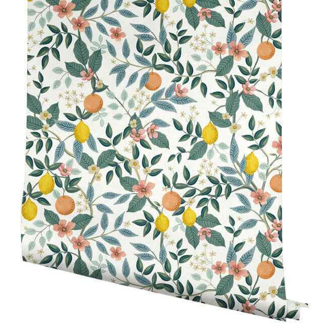 Citrus Grove White Peel & Stick Wallpaper - York Wallcoverings - PSW1479RL - York Wallcoverings Wallpaper