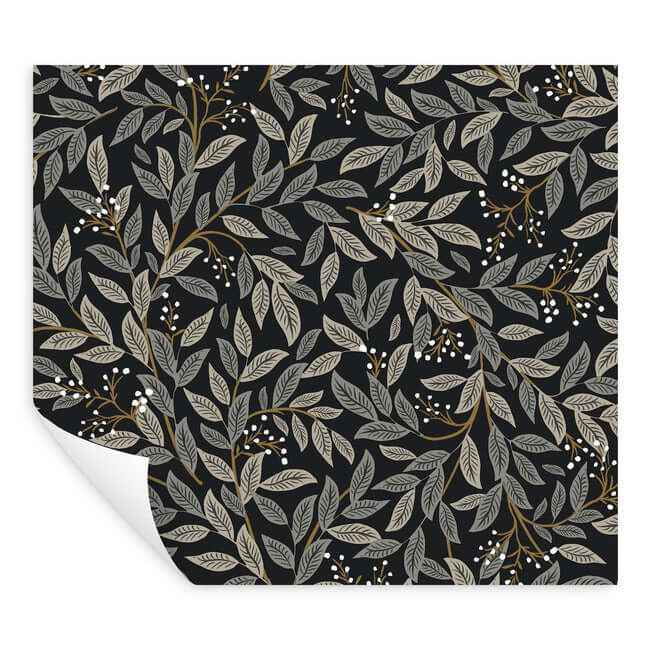 Willowberry Black Peel & Stick Wallpaper - York Wallcoverings - PSW1472RL - York Wallcoverings Wallpaper