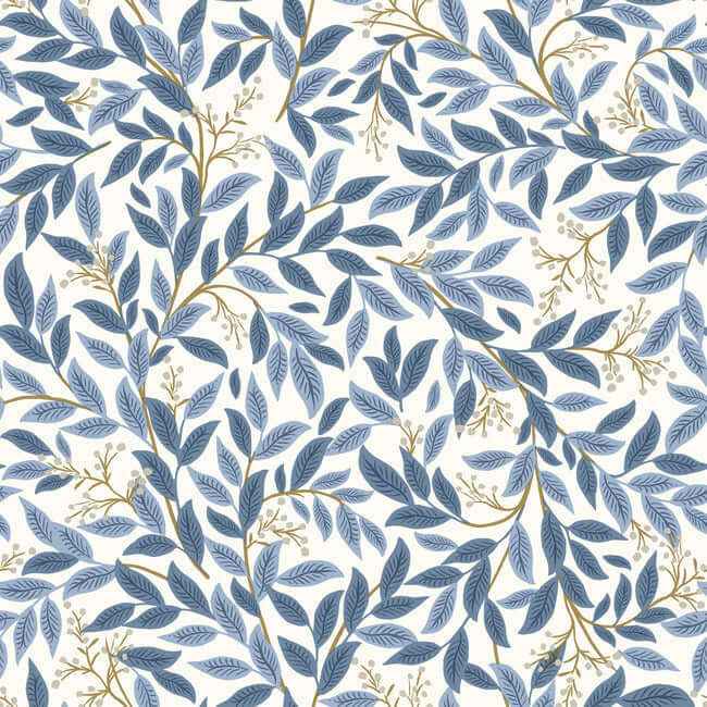 Willowberry Blue & White Peel & Stick Wallpaper - York Wallcoverings - PSW1469RL - York Wallcoverings Wallpaper