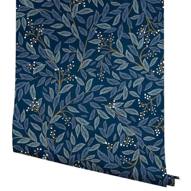 Willowberry Navy Peel & Stick Wallpaper - York Wallcoverings - PSW1470RL - York Wallcoverings Wallpaper