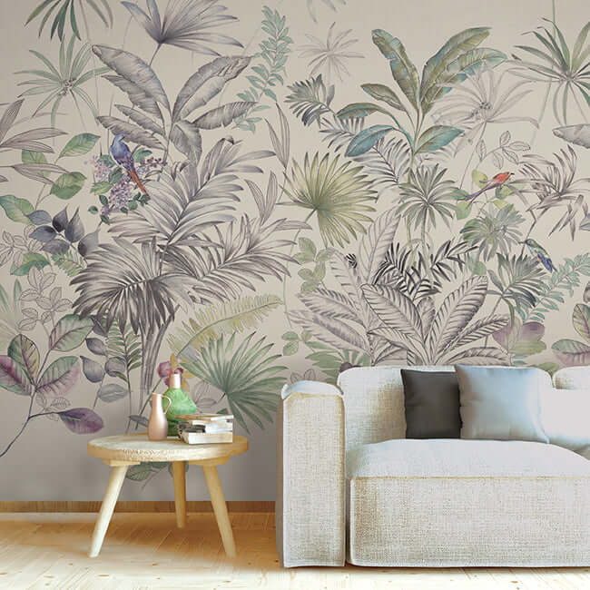 tropical-study-mural-khaki-york-wallcoverings-mu0279m - York Wallcoverings Wallpaper
