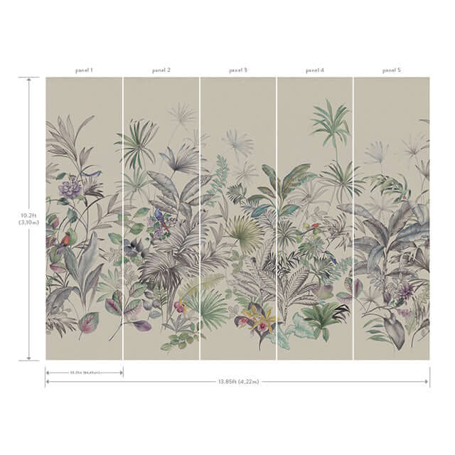 tropical-study-mural-khaki-york-wallcoverings-mu0279m - York Wallcoverings Wallpaper