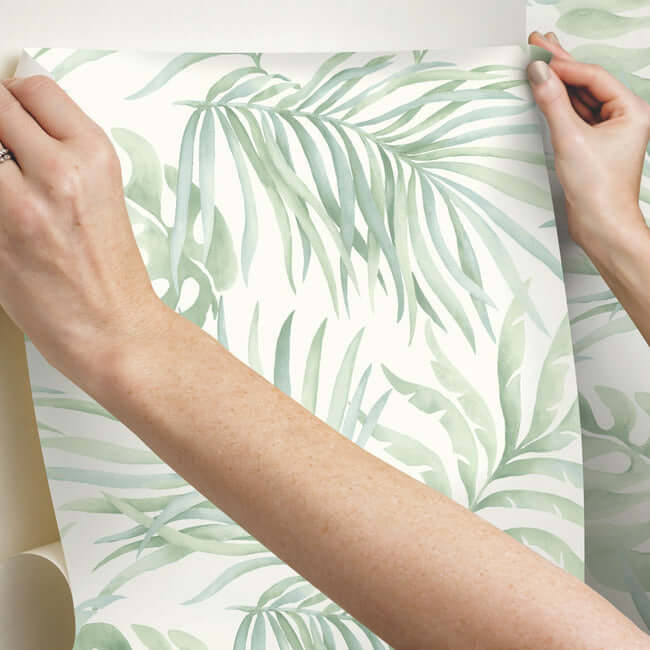 paradise-palm-premium-peel-stick-wallpaper-aloe-york-wallcoverings-psw1413rl - York Wallcoverings Wallpaper