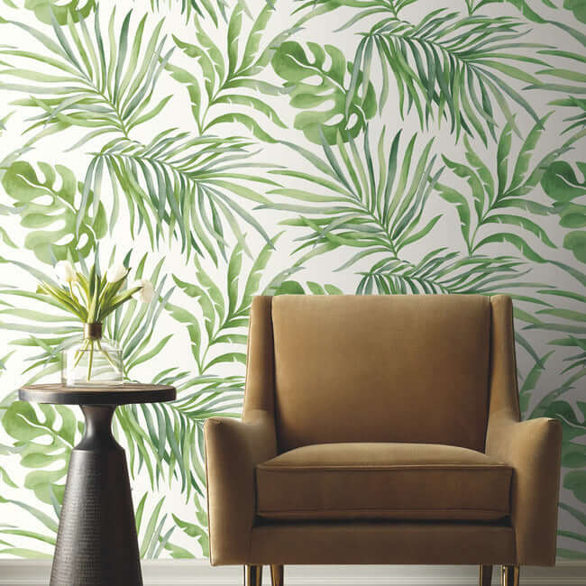 paradise-palm-green-peel-stick-wallpaper-york-wallcoverings-psw1412rl - York Wallpaper Wallpaper