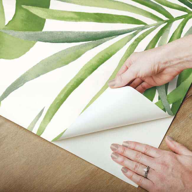Paradise Palm Green Peel & Stick Wallpaper - York Wallcoverings - PSW1412RL - York Wallcoverings Wallpaper