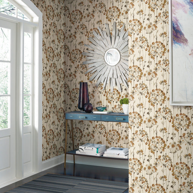 flourish-premium-peel-stick-wallpaper-burnt-orange-york-wallcoverings-psw1429rl - York Wallcoverings Wallpaper