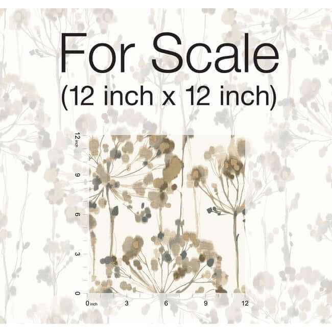 Flourish Neutral Peel & Stick Wallpaper - York Wallcoverings - PSW1097RL - York Wallcoverings Wallpaper