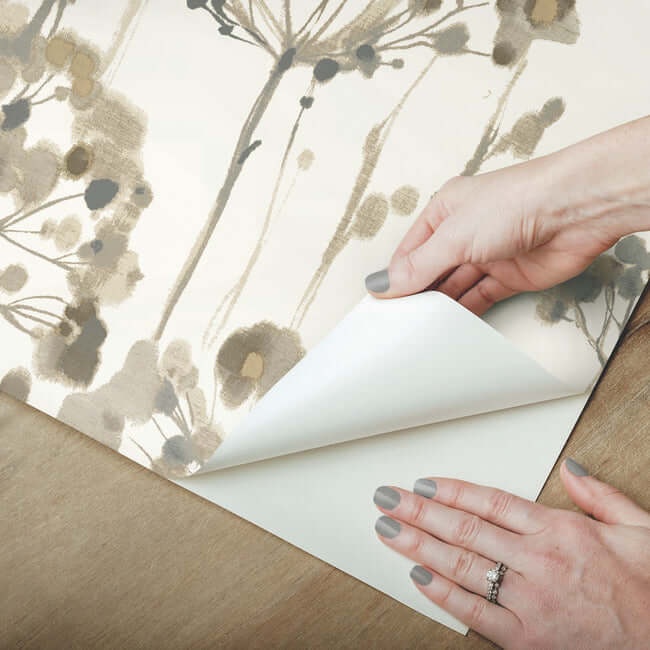 flourish-premium-peel-stick-wallpaper-neutral-york-wallcoverings-psw1097rl - York Wallcoverings Wallpaper