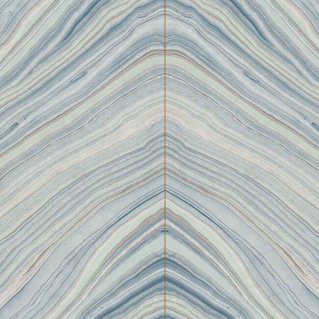 Onyx Strata Mist Blue Peel & Stick Wallpaper - York Wallcoverings - PSW1421RL - York Wallcoverings Wallpaper