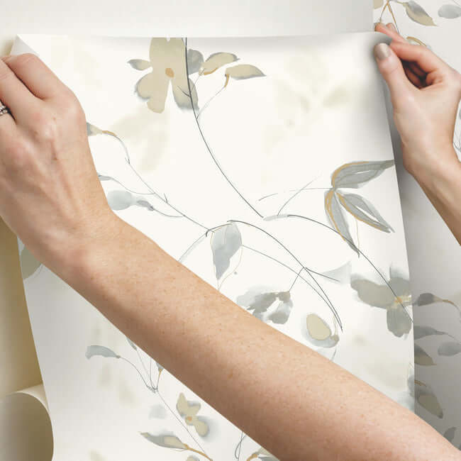 linden-flower-soft-neutral-peel-stick-wallpaper-york-wallcoverings-psw1424rl - York Wallpaper Wallpaper