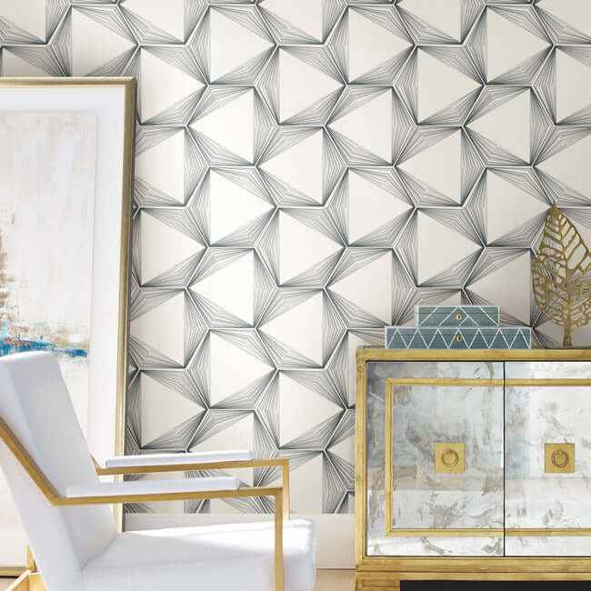 Honeycomb Charcoal Peel & Stick Wallpaper - York Wallcoverings - PSW1417RL - York Wallcoverings Wallpaper