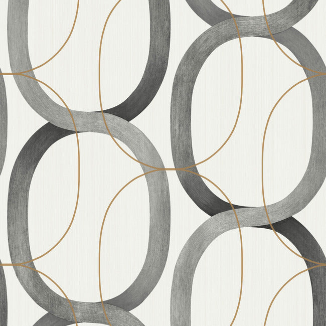 interlock-premium-peel-stick-wallpaper-blackgold-york-wallcoverings-psw1419rl - York Wallcoverings Wallpaper
