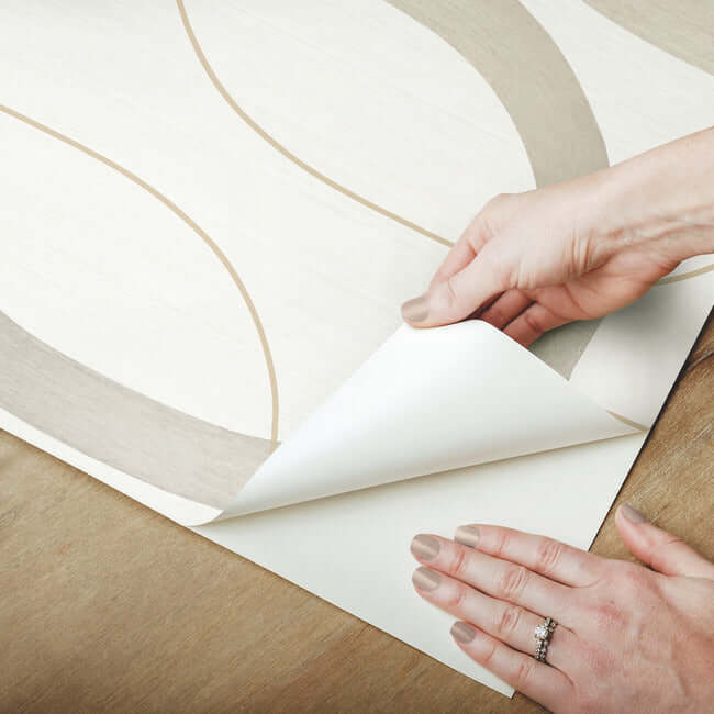 interlock-premium-peel-stick-wallpaper-light-taupe-york-wallcoverings-psw1418rl - York Wallcoverings Wallpaper
