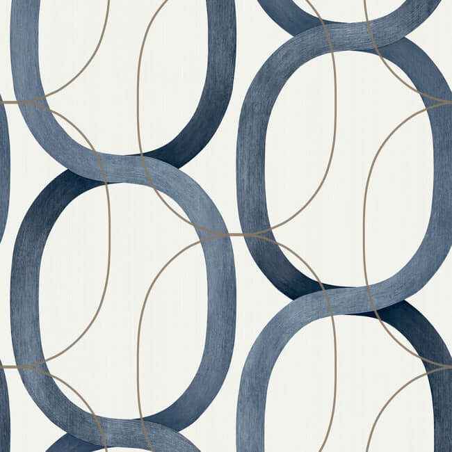 Interlock Navy Peel & Stick Wallpaper - York Wallcoverings - PSW1420RL - York Wallcoverings Wallpaper