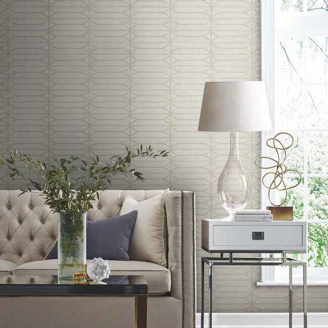 Pavilion Taupe Peel & Stick Wallpaper - York Wallcoverings - PSW1411RL - York Wallcoverings Wallpaper