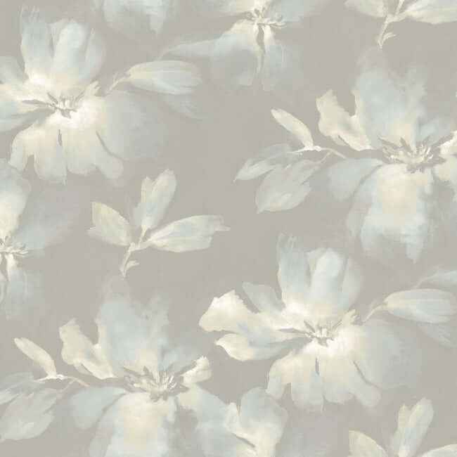 Midnight Blooms Light Blue & Grey Peel & Stick Wallpaper - York Wallcoverings - PSW1415RL - York Wallcoverings Wallpaper