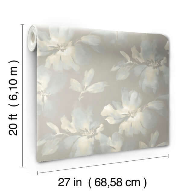 midnight-blooms-premium-peel-stick-wallpaper-lt-bluegrey-york-wallcoverings-psw1415rl - York Wallcoverings Wallpaper
