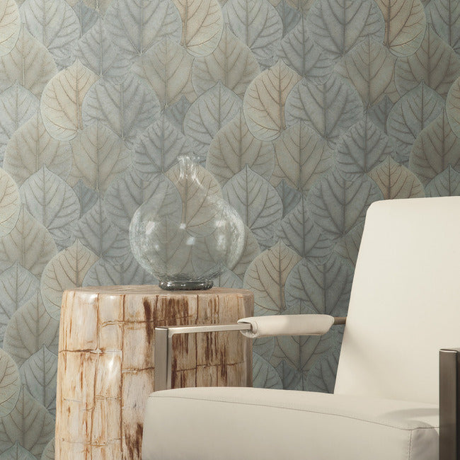 leaf-concerto-premium-peel-stick-wallpaper-bluetaupe-york-wallcoverings-psw1426rl - York Wallcoverings Wallpaper