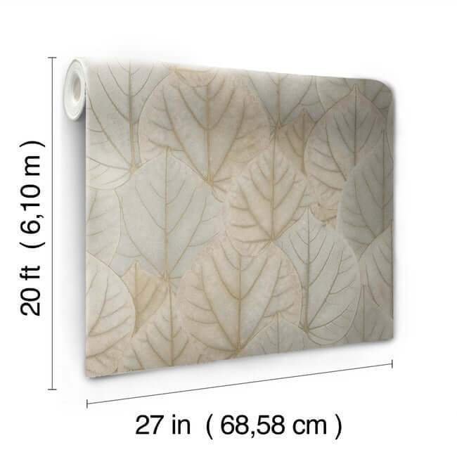 leaf-concerto-warm-taupe-peel-stick-wallpaper-york-wallcoverings-psw1425rl - York Wallpaper Wallpaper