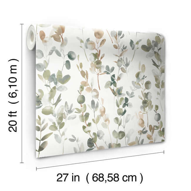 joyful-eucalyptus-premium-peel-stick-wallpaper-green-york-wallcoverings-psw1430rl - York Wallcoverings Wallpaper