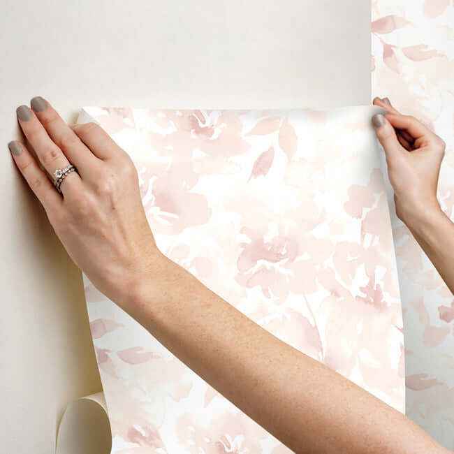 Renewed Floral Pink Wallpaper - York Wallcoverings - PSW1493RL - York Wallcoverings Wallpaper
