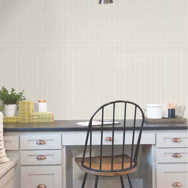 Linear Gridwork Beige Wallpaper - York Wallcoverings - PSW1512RL - York Wallcoverings Wallpaper