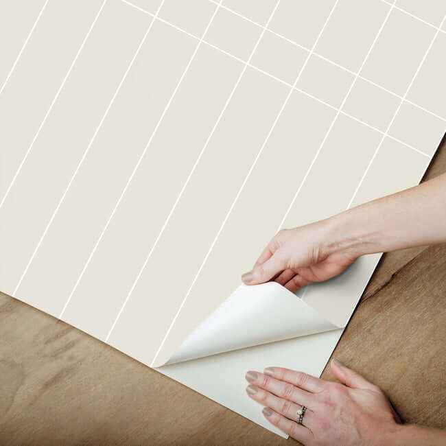 Linear Gridwork Beige Wallpaper - York Wallcoverings - PSW1512RL - York Wallcoverings Wallpaper