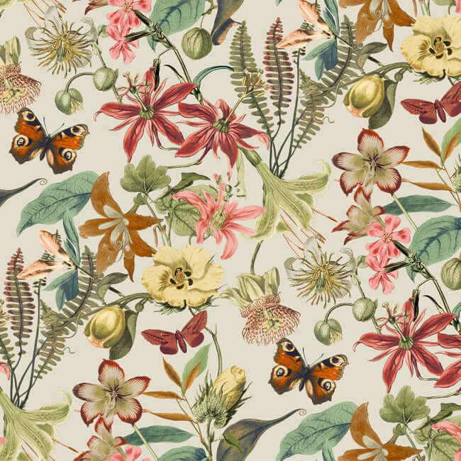 butterfly-house-light-taupe-coral-wallpaper-york-wallcoverings-bl1724 - York Wallcoverings Wallpaper