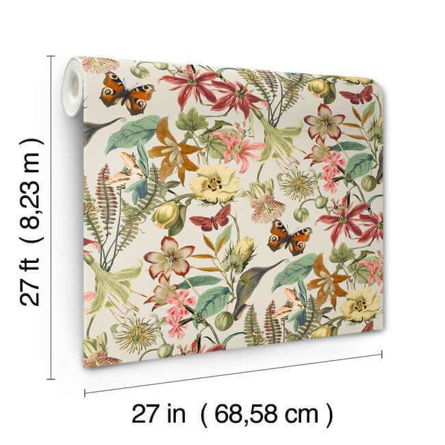 butterfly-house-light-taupe-coral-wallpaper-york-wallcoverings-bl1724 - York Wallcoverings Wallpaper