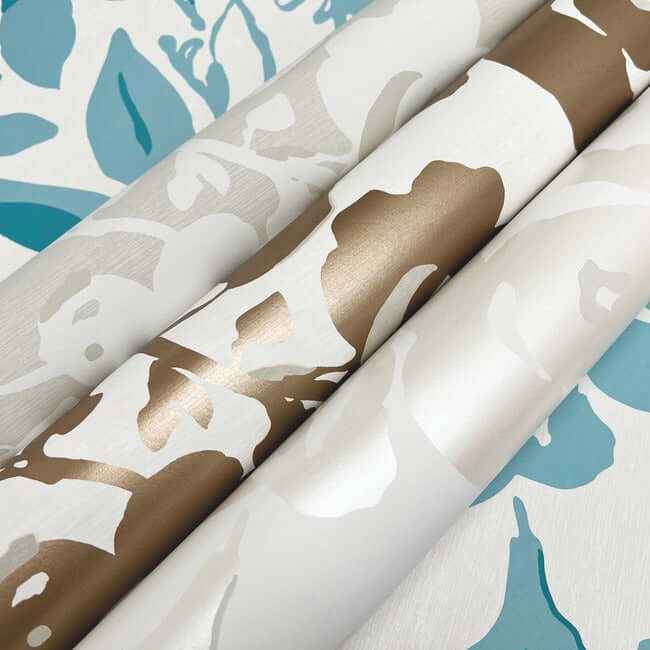 Brushstroke Floral Aqua Wallpaper - York Wallcoverings - BL1736 - York Wallcoverings Wallpaper