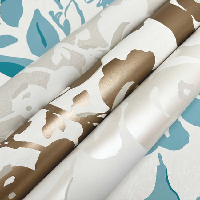 brushstroke-floral-aqua-wallpaper-york-wallcoverings-bl1736 - York Wallcoverings Wallpaper